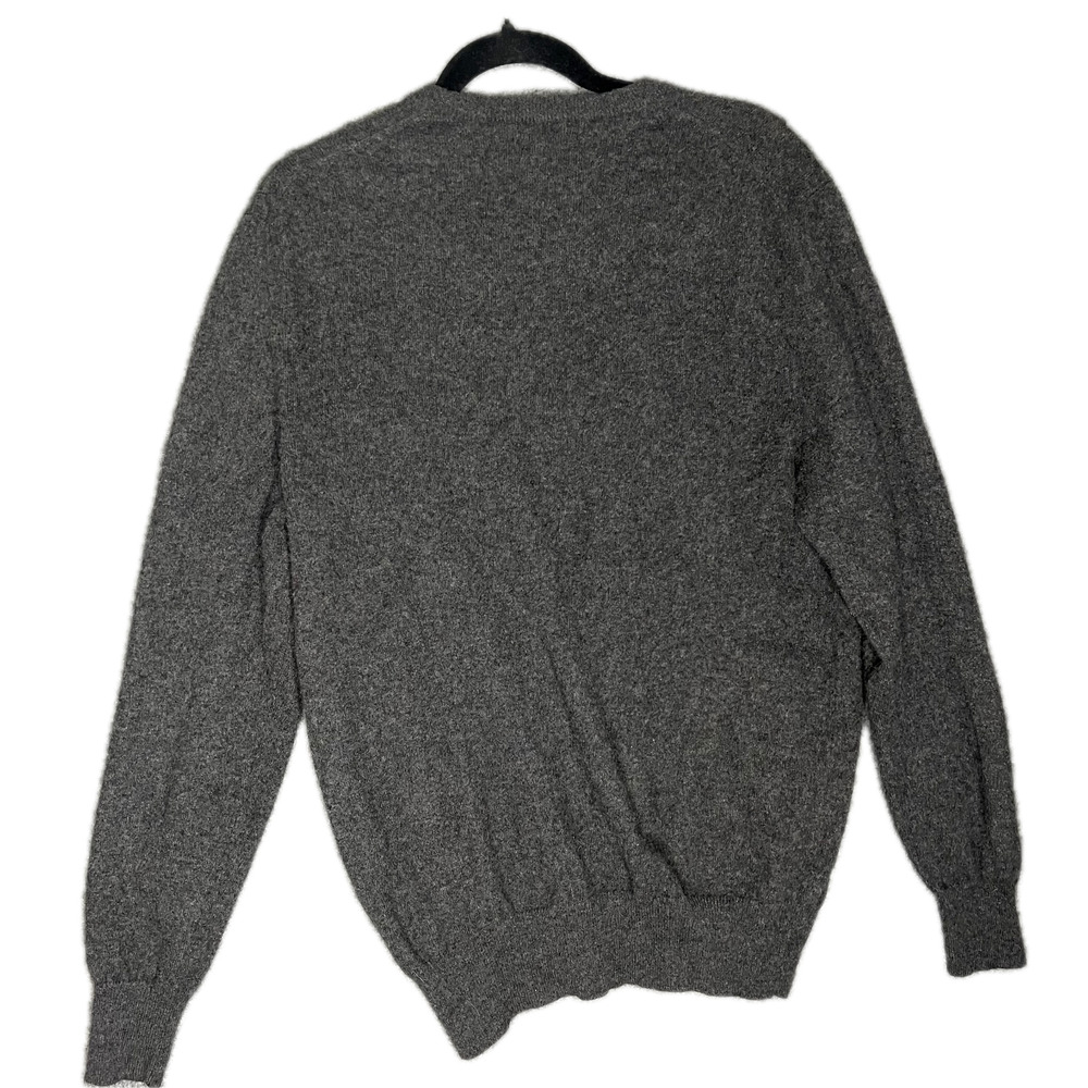 Kenneth Roberts Merino Men's Wool Cozy Sweater Sz M V-Neck Gray Preppy Academic